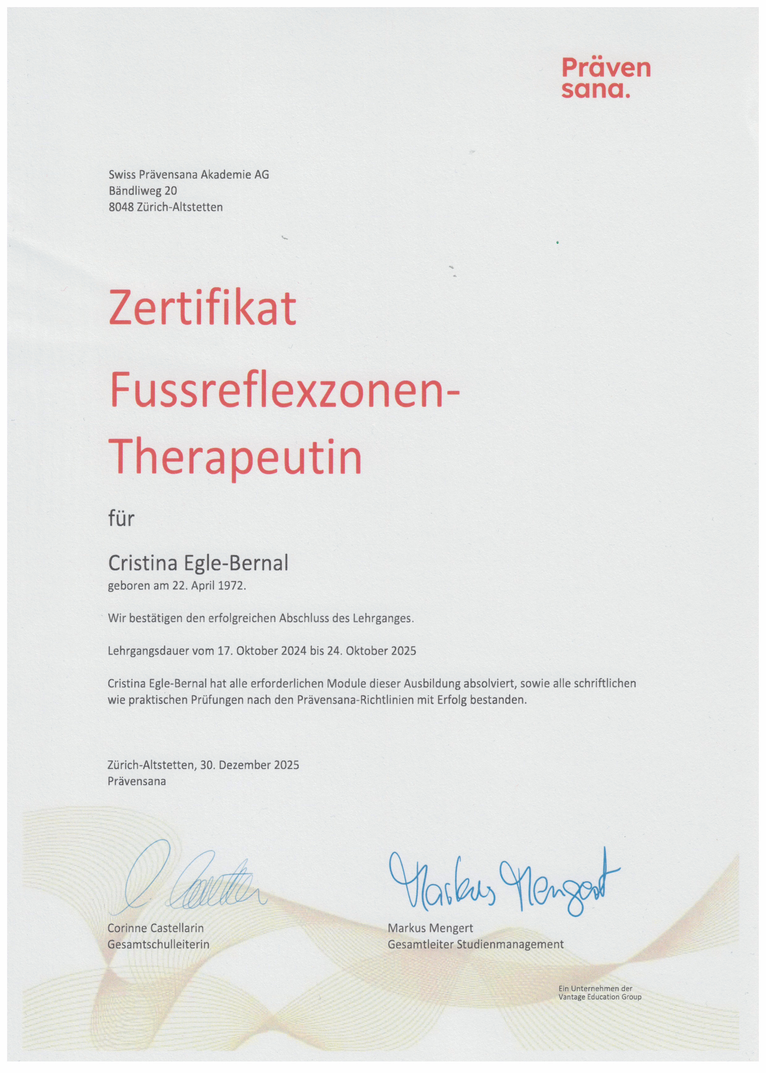 Fussreflexzonen Massage